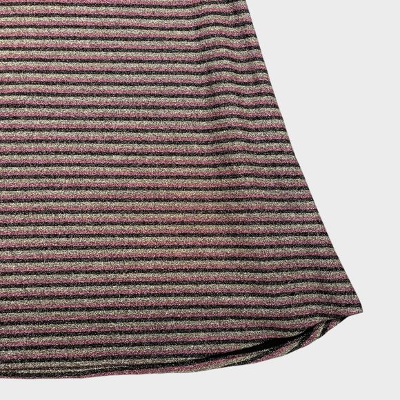 Sezane Sparkly Stripe Robe Mini Dress Black/Pink/Gold Women's Size Small - Picture 6 of 14